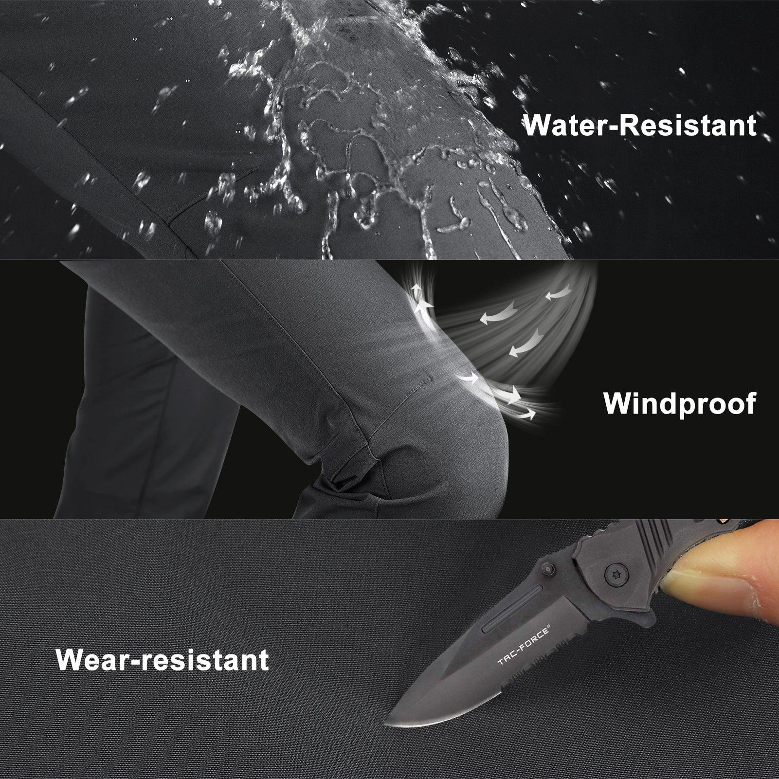 Men's Fleece Lined Snow Pants Warm Winter Waterproof Softshell Insulated Ski Pants for Hiking Snowboard Black 33,000ft