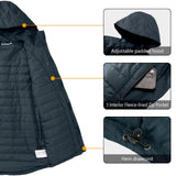 Men's Waterproof Insulated Winter Jacket with Hood, Long Coats Anorak Padded Warm Parka for Ski Snow Sports 33,000ft