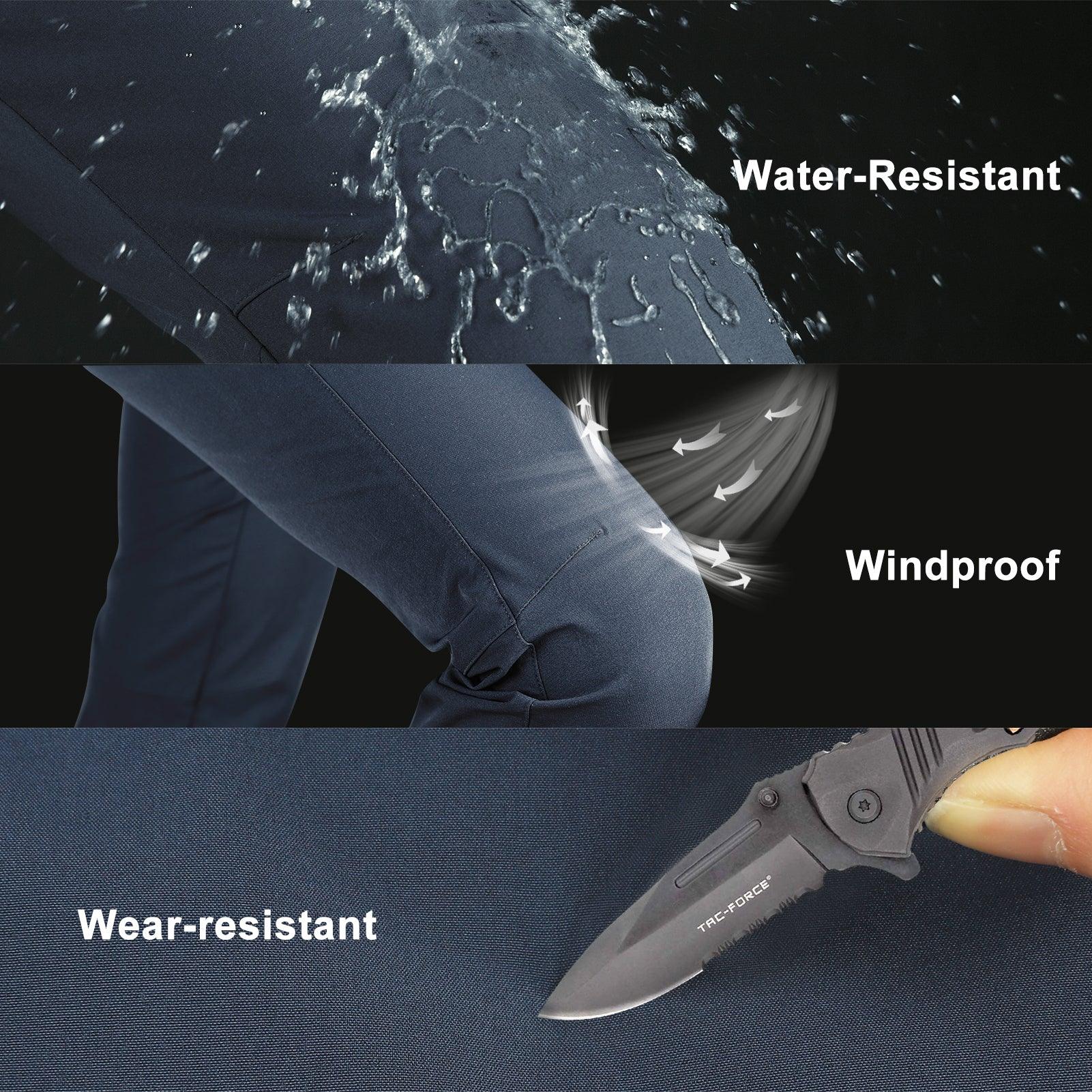 Men's Fleece Lined Snow Pants Warm Winter Waterproof Softshell Insulated Ski Pants for Hiking Snowboard Black 33,000ft