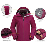 Women's Waterproof 3 in 1 ski Jacket Windproof Winter Snow Coat Ski Snowbaording Jackets Warm Raincoat 33,000ft