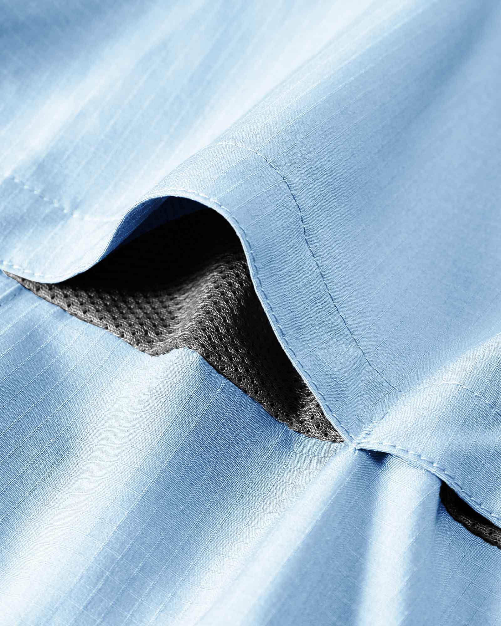 Men's 2 Zip Pockets UPF 50+ Breathable Mesh Lined Vents Adjustable Sleeve Shirt