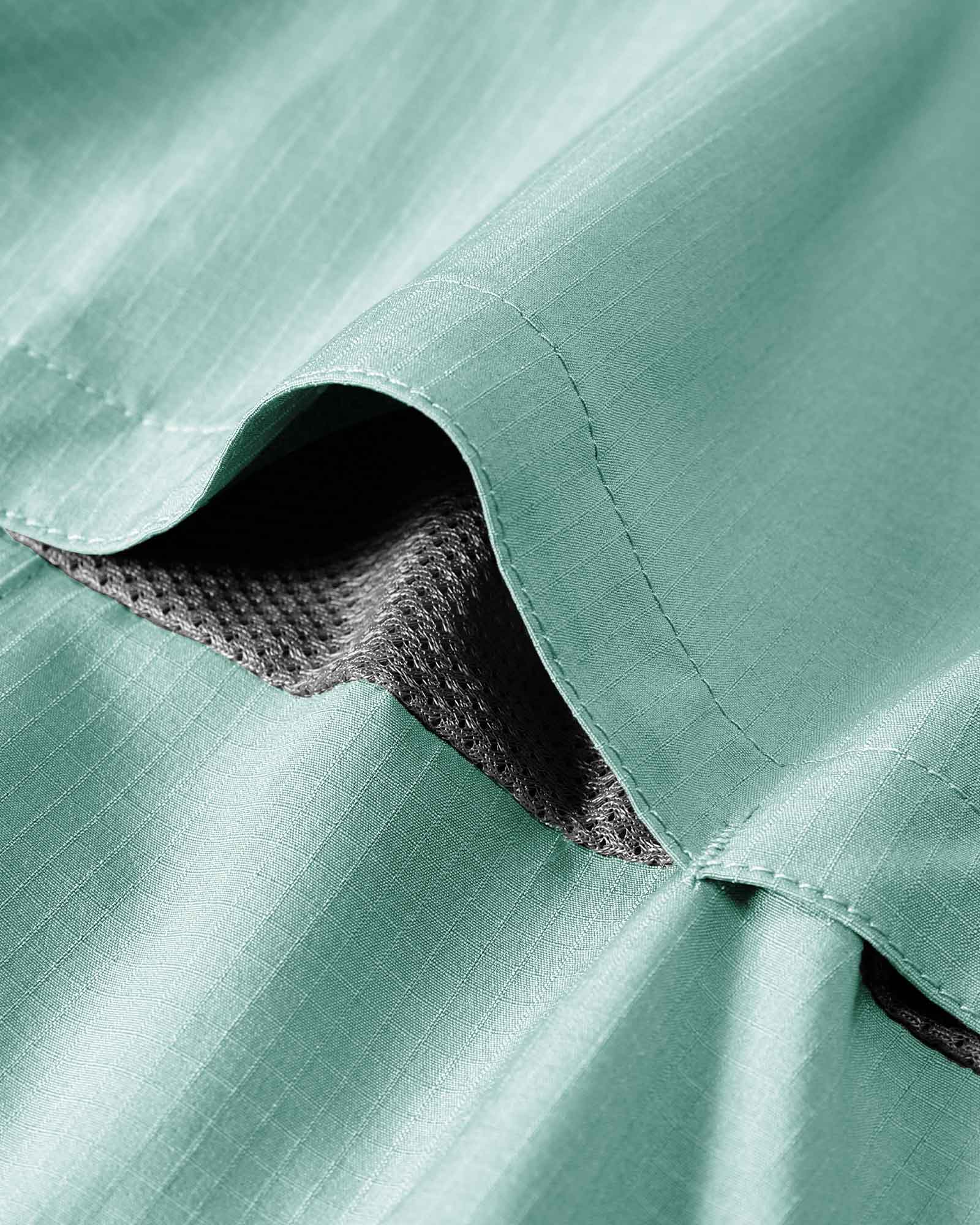 Men's 2 Zip Pockets UPF 50+ Breathable Mesh Lined Vents Adjustable Sleeve Shirt
