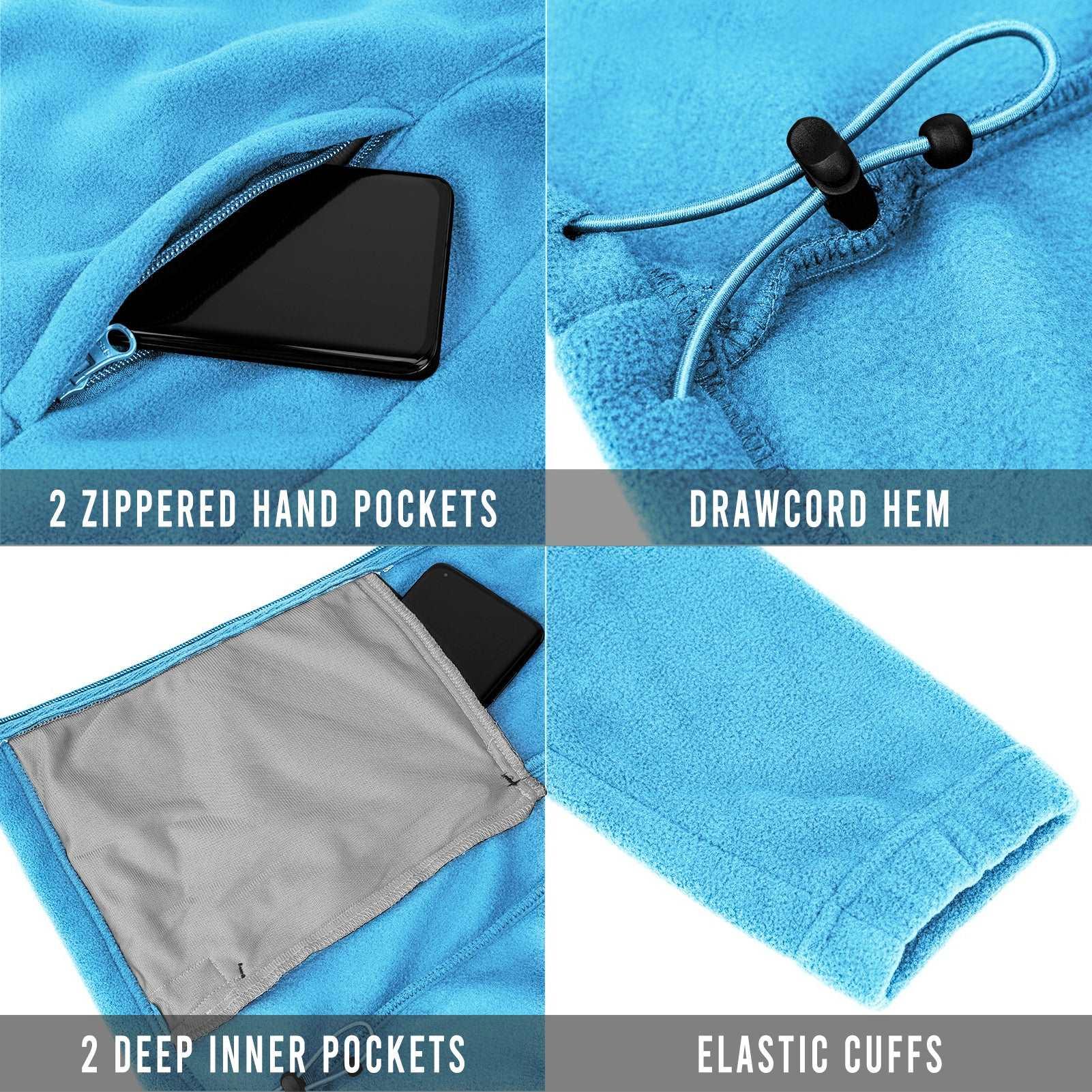 Women's Zip Up Fleece Jacket, Long Sleeve Warm Soft Polar Lightweight Coat with Pockets for Winter 33,000ft