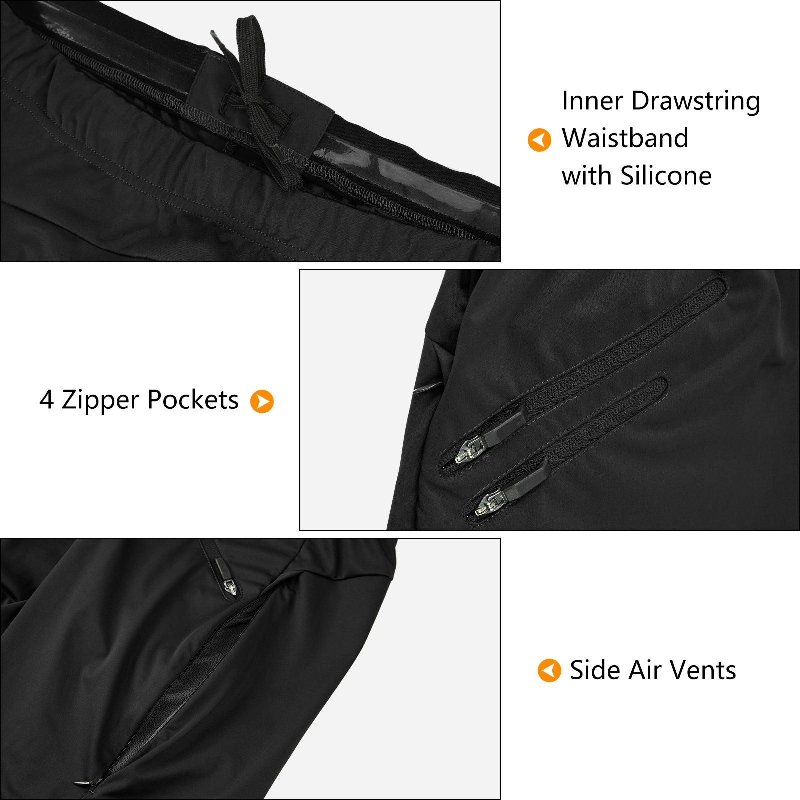 0.88 lbs/10000 mmH2O Index/10000 Level Breathable Men's Cycling Pants with Reflective and Anti-sild Design 33,000ft