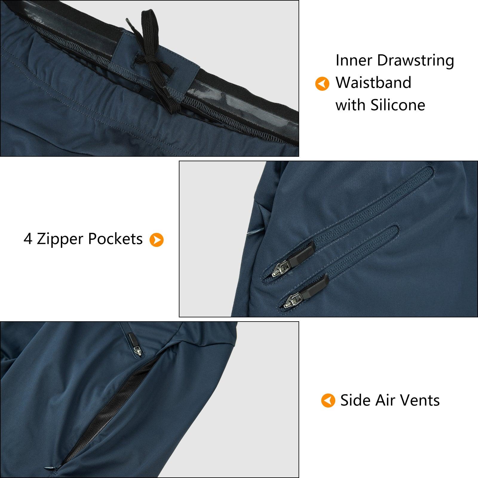 0.88 lbs/10000 mmH2O Index/10000 Level Breathable Men's Cycling Pants with Reflective and Anti-sild Design 33,000ft