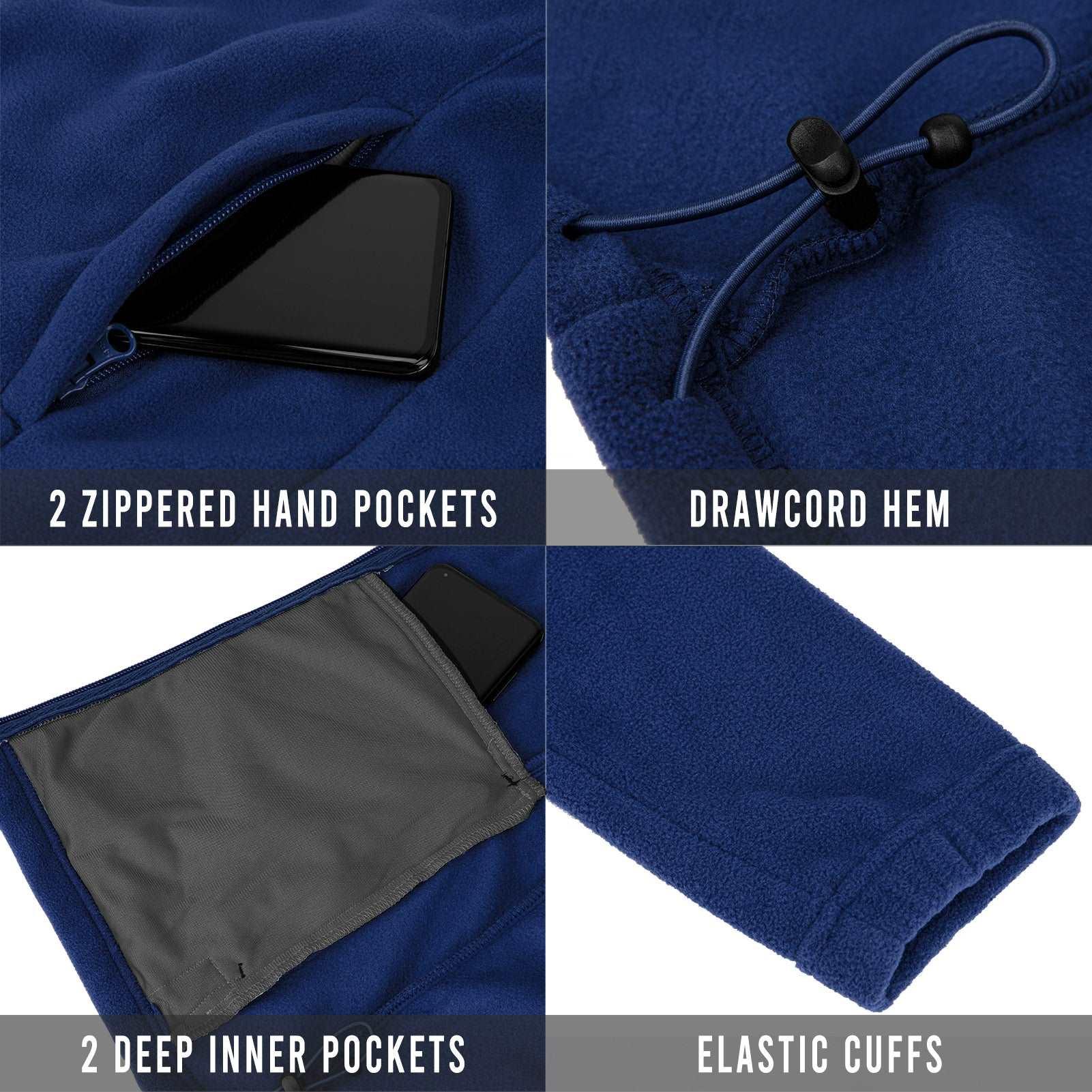 Women's Zip Up Fleece Jacket, Long Sleeve Warm Soft Polar Lightweight Coat with Pockets for Winter 33,000ft