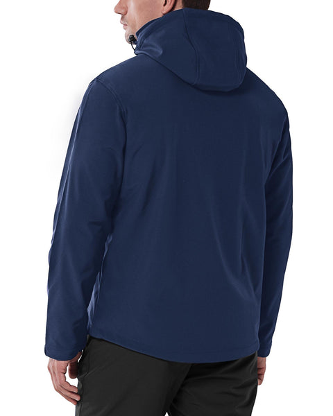 SOLJIKYE Men's Lightweight Softshell Jacket Fleece Lined Hooded Waterproof  Hiking Windbreaker Jackets, Blue at  Men's Clothing store