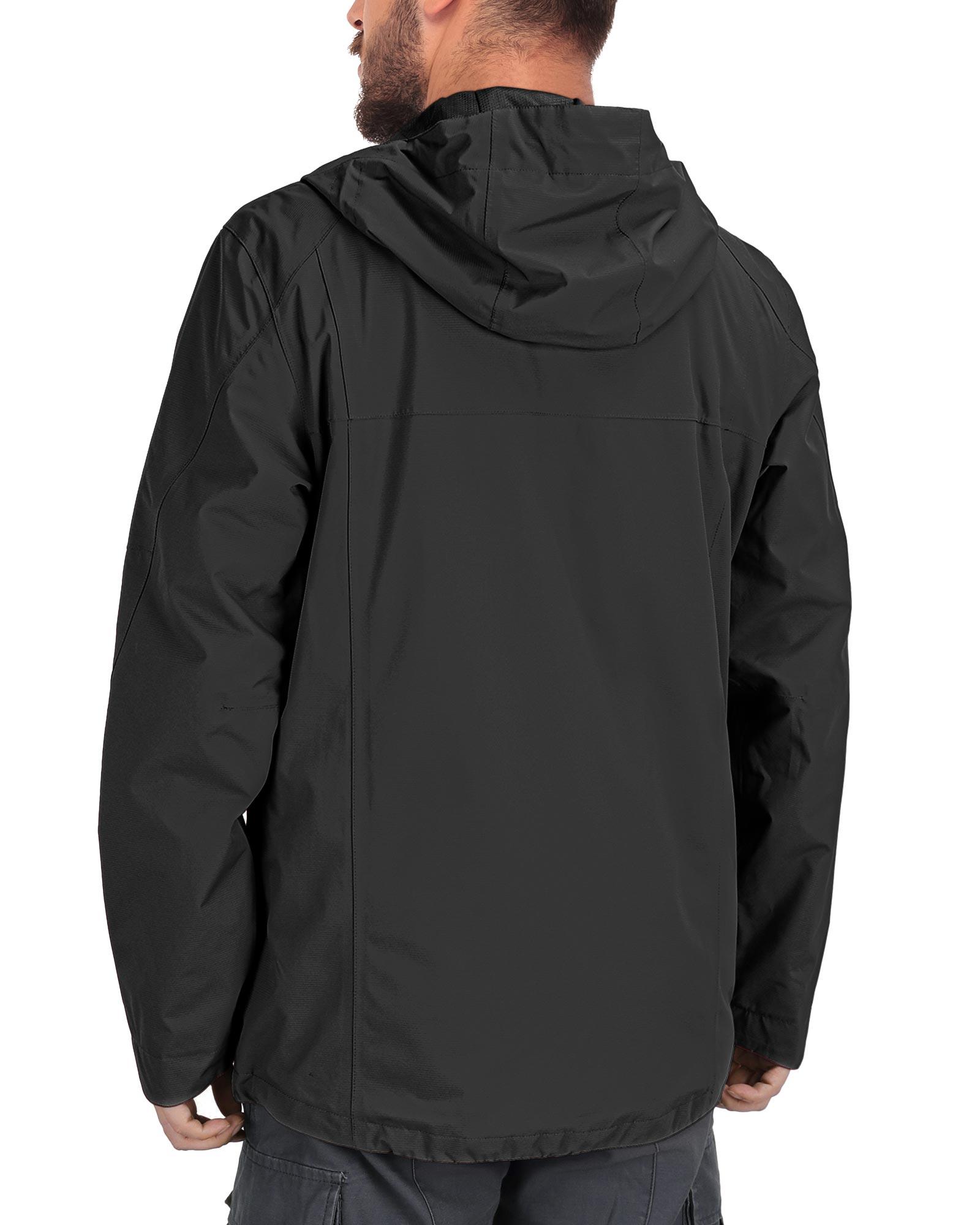 1.39 lbs 10000mm W/P Index 10000 Level Breathable Men's Packable Rain Jacket with 4 Multi Pockets - 33,000ft