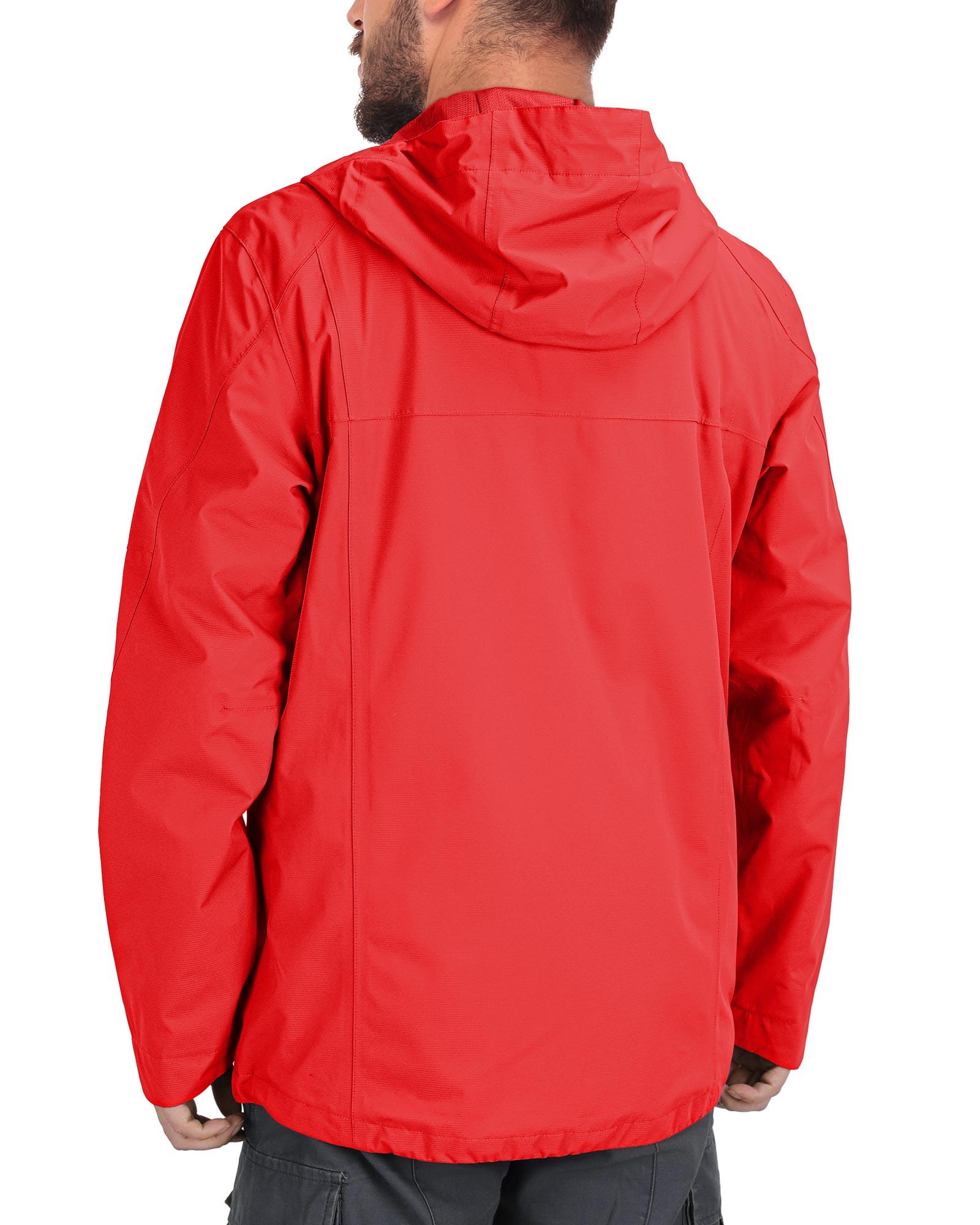 1.39 lbs 10000mm W/P Index 10000 Level Breathable Men's Packable Rain Jacket with 4 Multi Pockets - 33,000ft
