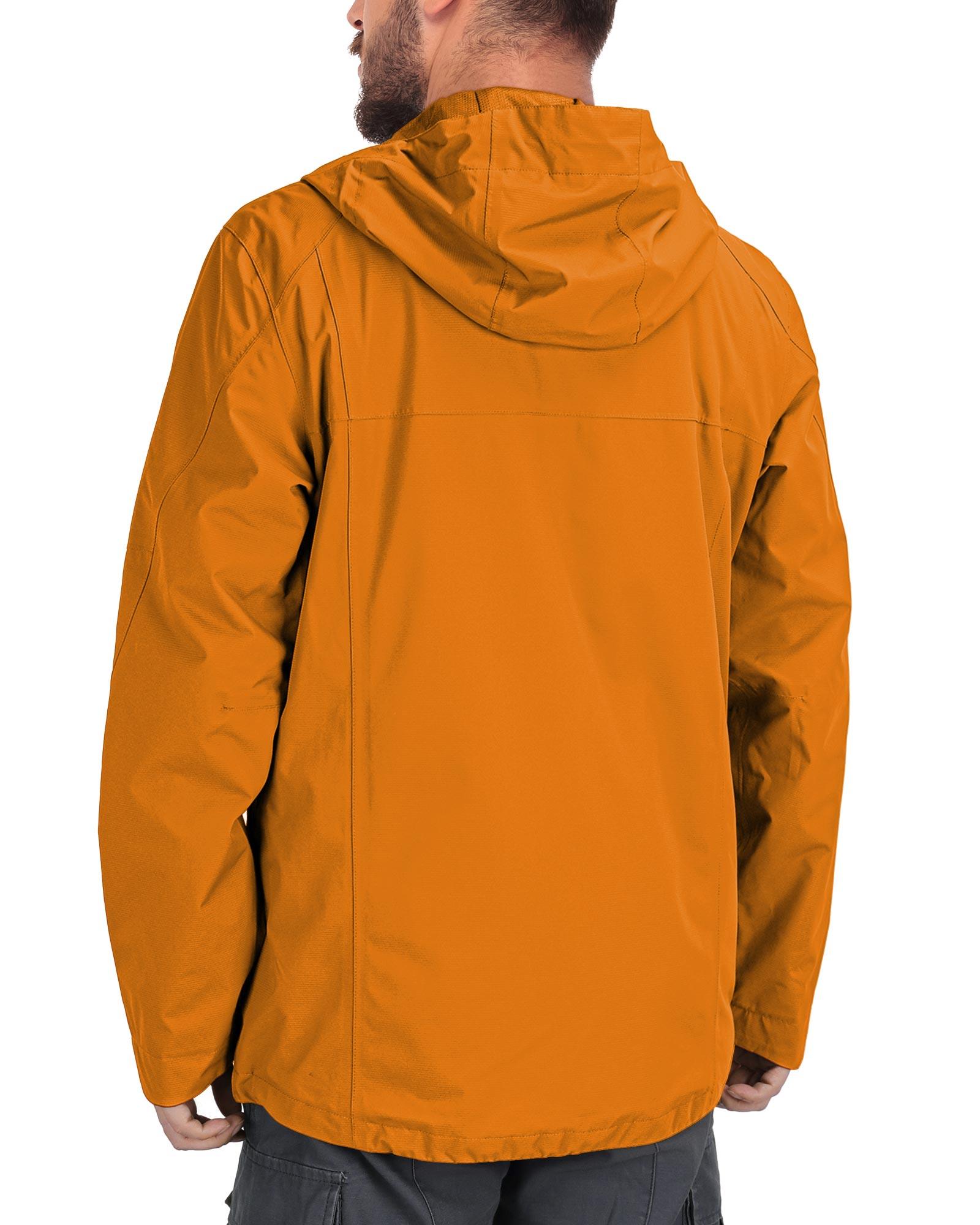 1.39 lbs 10000mm W/P Index 10000 Level Breathable Men's Packable Rain Jacket with 4 Multi Pockets - 33,000ft