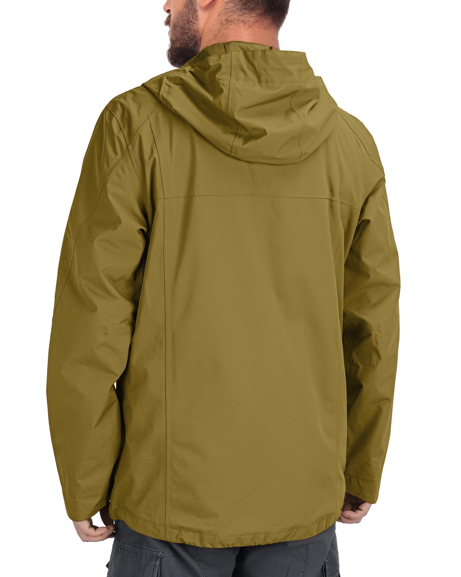 1.39 lbs 10000mm W/P Index 10000 Level Breathable Men's Packable Rain Jacket with 4 Multi Pockets - 33,000ft