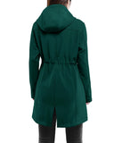 Women's Softshell Long Jacket with Hood Fleece Lined: 8000mm W/P index 1000 Level Breathable - 33,000ft