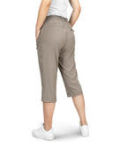 Women's UPF 50+ Button-Waist 17" Capri Golf Pants with 4 Pockets