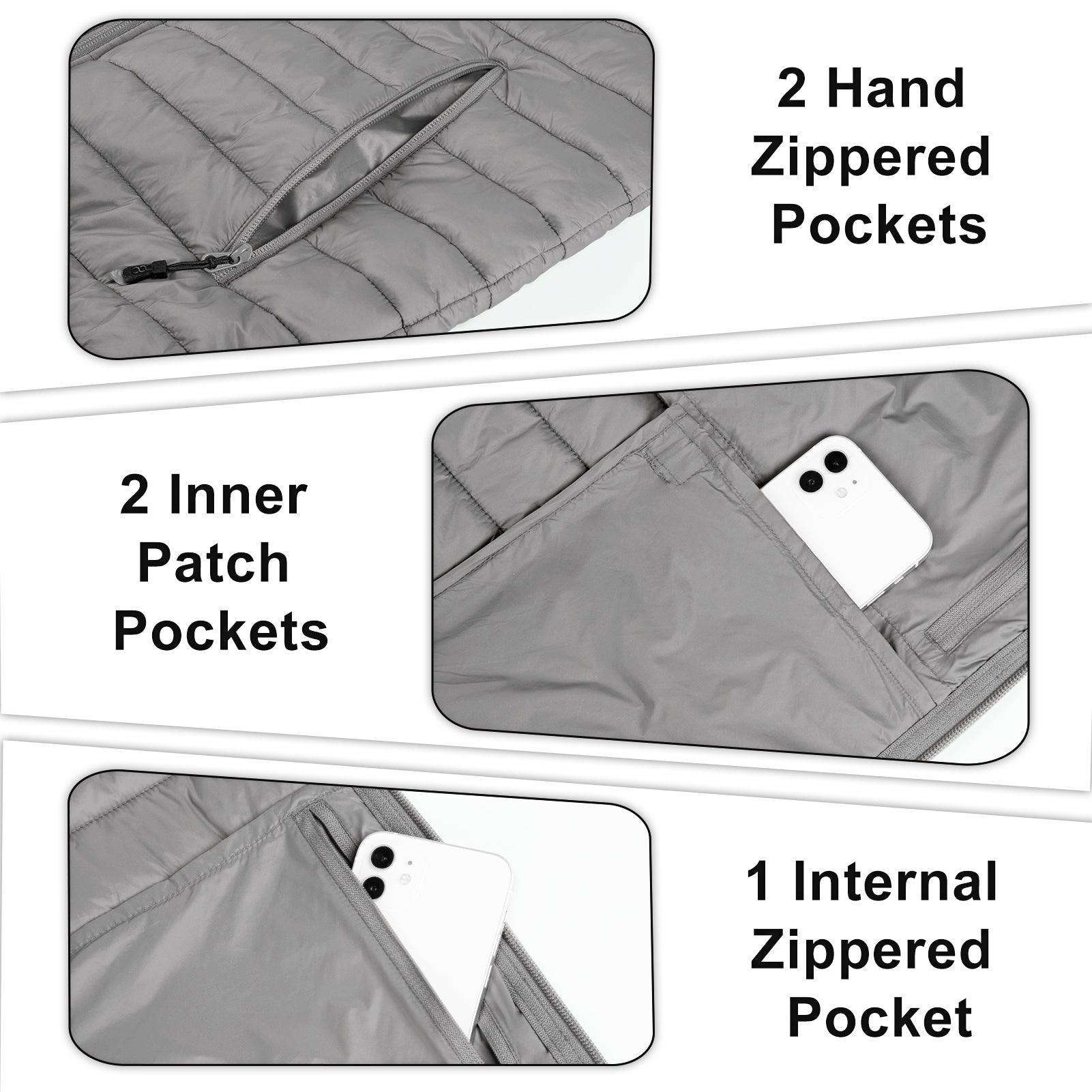 Men's 0.82 lbs Packable Weatherproof Insulated Puffer Vest Outerwear with 5 Pockets 33,000ft
