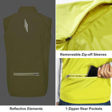 Men's Cycling Jacket Long Sleeve, Waterproof Running Bike Vest Outerwear Reflective Windproof Sleeveless Jacket 33,000ft