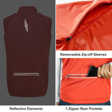 Men's Cycling Jacket Long Sleeve, Waterproof Running Bike Vest Outerwear Reflective Windproof Sleeveless Jacket 33,000ft