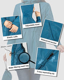 Women's Packable Long Rain Jacket with 2 Pockets: 0.55 lbs/ 3000 mmH2O Index/2000 Level Breathable 33,000ft