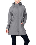 Women's Softshell Long Jacket with Detachable Hood Fleece Lined: 8000mm W/P index 1000 Level Breathable - 33,000ft