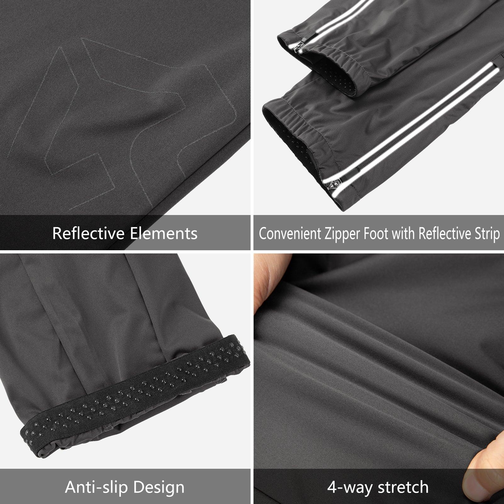0.88 lbs/10000 mmH2O Index/10000 Level Breathable Men's Cycling Pants with Reflective and Anti-sild Design 33,000ft