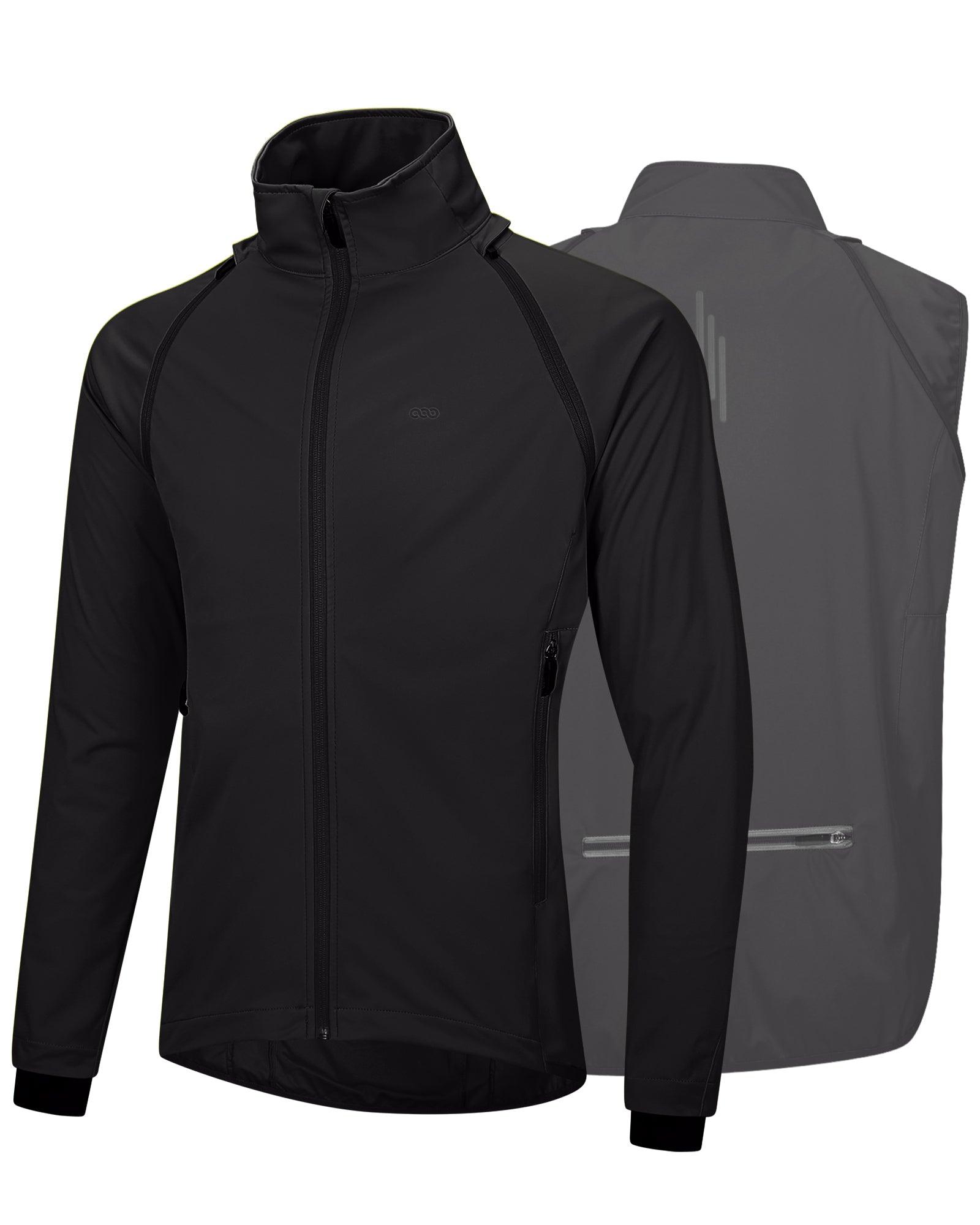 Men's Cycling Jacket Long Sleeve, Waterproof Running Bike Vest Outerwear Reflective Windproof Sleeveless Jacket 33,000ft