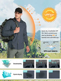 Men's UPF 50+ Breathable Mesh Lined Vents Adjustable Sleeve Shirt