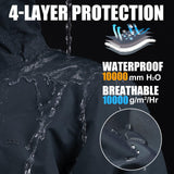 Men's Waterproof Insulated Winter Jacket with Hood, Long Coats Anorak Padded Warm Parka for Ski Snow Sports 33,000ft