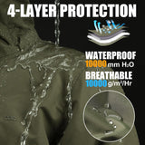 Men's Waterproof Insulated Winter Jacket with Hood, Long Coats Anorak Padded Warm Parka for Ski Snow Sports 33,000ft