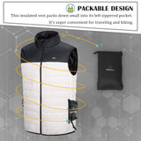 Men's 0.82 lbs Packable Weatherproof Insulated Puffer Vest Outerwear with 5 Pockets 33,000ft