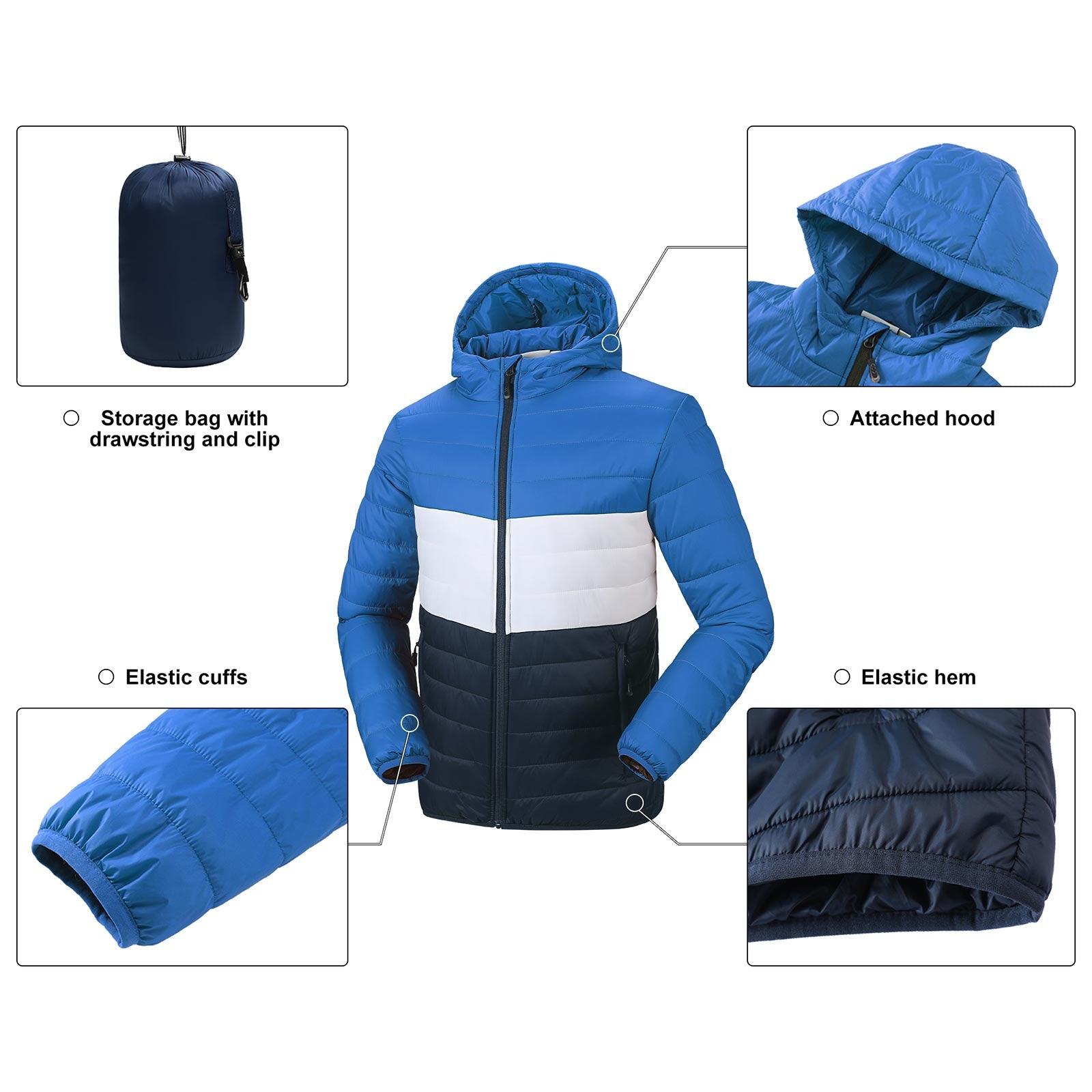 Men's Packable Puffer Jacket with Hood and 3 Pockets - 33,000ft
