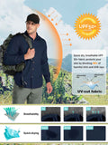Men's UPF 50+ Breathable Mesh Lined Vents Adjustable Sleeve Shirt