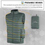Men's 0.82 lbs Packable Weatherproof Insulated Puffer Vest Outerwear with 5 Pockets 33,000ft