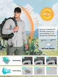 Men's UPF 50+ Breathable Mesh Lined Vents Adjustable Sleeve Shirt