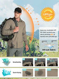 Men's UPF 50+ Breathable Mesh Lined Vents Adjustable Sleeve Shirt