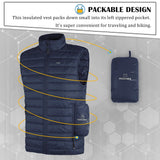Men's 0.82 lbs Packable Weatherproof Insulated Puffer Vest Outerwear with 5 Pockets 33,000ft