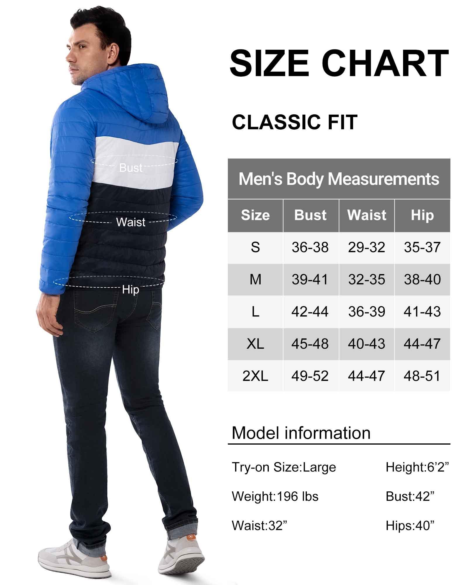 Men's Packable Puffer Jacket with Hood and 3 Pockets - 33,000ft