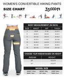 Women's Convertible Zip-Off Hiking Pants with 4 Pockets
