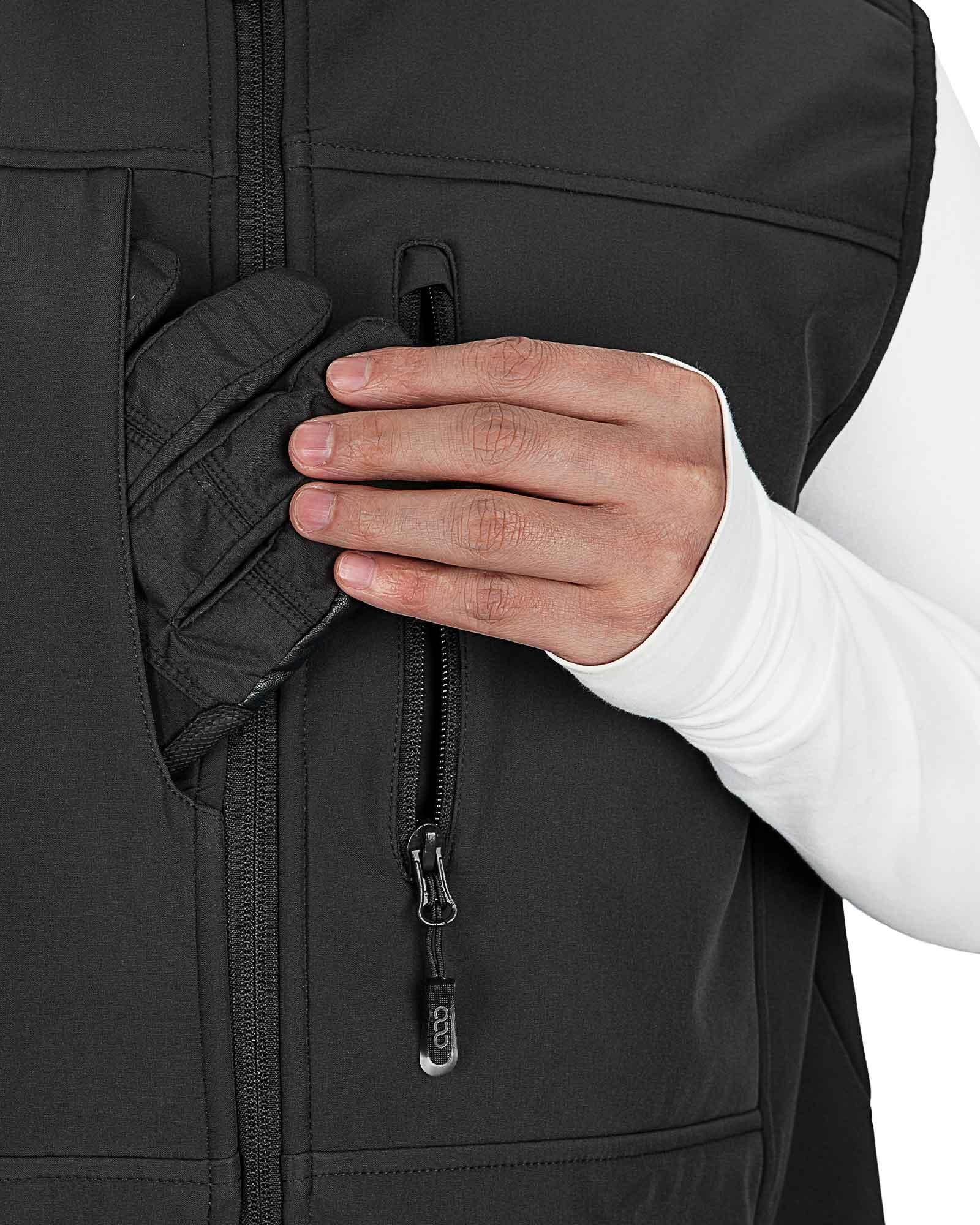 Men's Weatherproof Softshell Hooded Gilet Outerwear Vest with 7 Pockets - 33,000ft