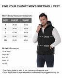 Men's Weatherproof Softshell Hooded Gilet Outerwear Vest with 7 Pockets - 33,000ft