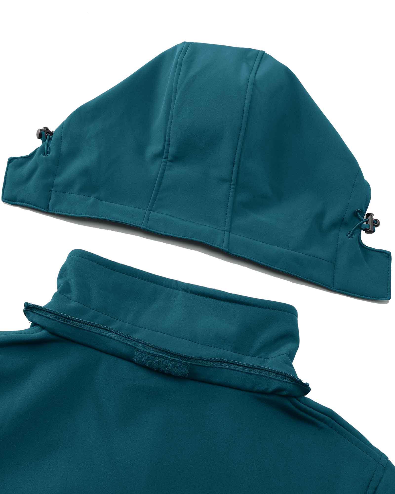 Women's Softshell Long Jacket with Detachable Hood Fleece Lined: 8000mm W/P index 1000 Level Breathable - 33,000ft