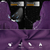 Women's Waterproof 3-IN-1 Ski Jacket, Warm Fleece Insulated Winter Snow Coat Windproof Rain Jackets Parka Hooded for Traveling Climbing Hiking 33,000ft