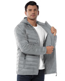 Men's 1.28lb Packable Insulated Jacket with Hood and 3 Pockets - 33,000ft