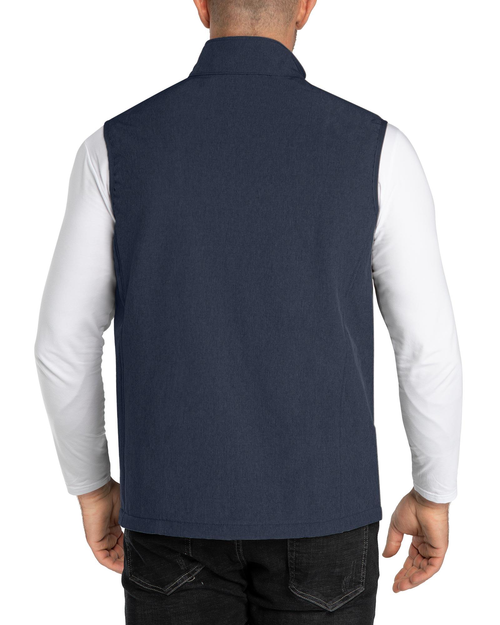 1.2 lbs 8000mm W/P Index Men's Softshell Fleece Lined Vest Outerwear with 7 Pockets - 33,000ft