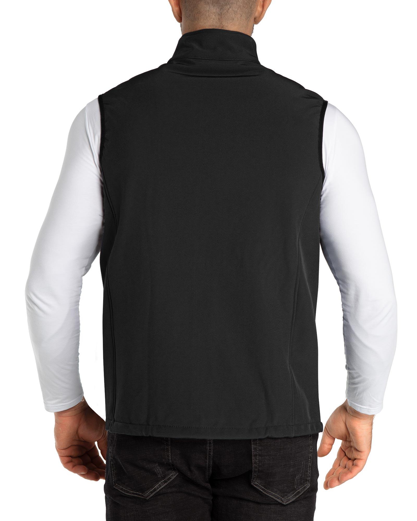 1.2 lbs 8000mm W/P Index Men's Softshell Fleece Lined Vest Outerwear with 7 Pockets - 33,000ft