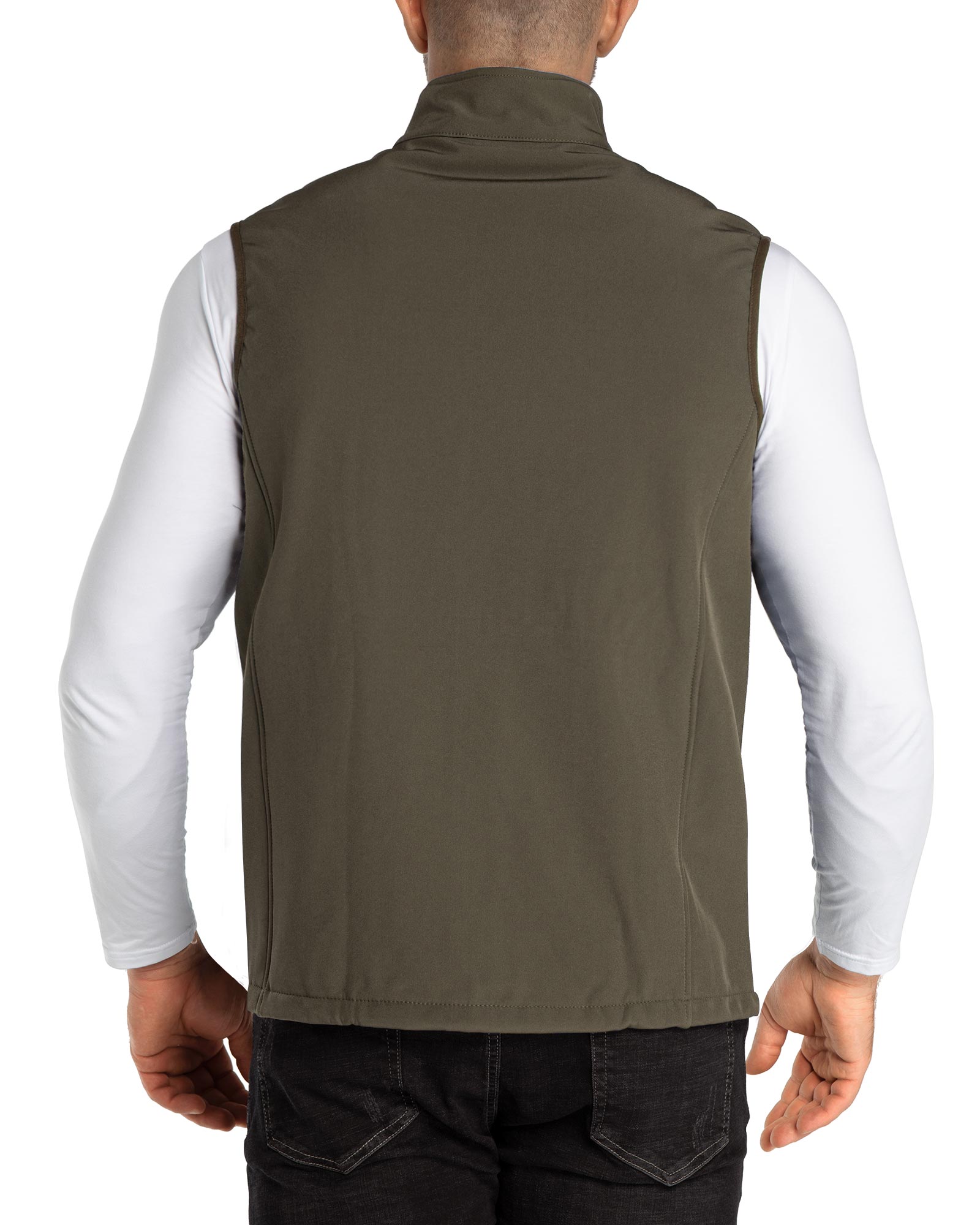 1.2 lbs 8000mm W/P Index Men's Softshell Fleece Lined Vest Outerwear with 7 Pockets