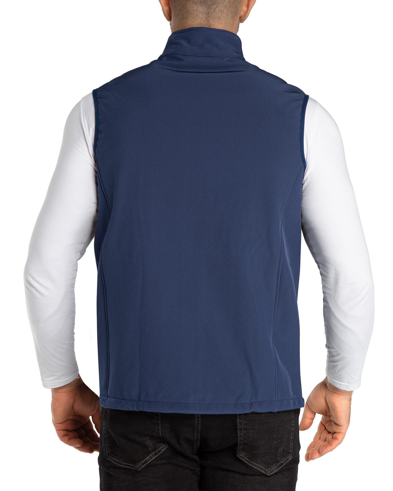 1.2 lbs 8000mm W/P Index Men's Softshell Fleece Lined Vest Outerwear with 7 Pockets - 33,000ft