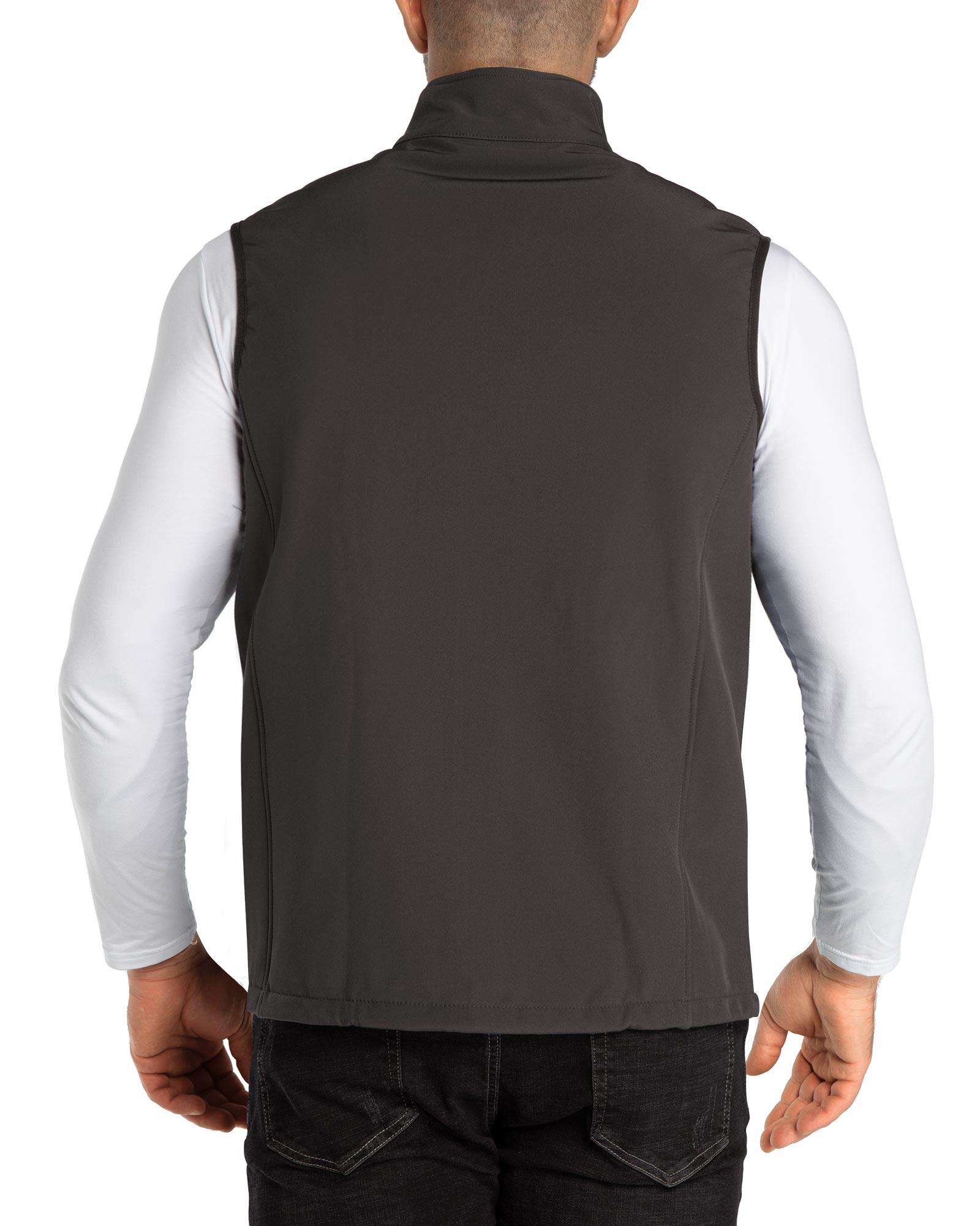 1.2 lbs 8000mm W/P Index Men's Softshell Fleece Lined Vest Outerwear with 7 Pockets - 33,000ft