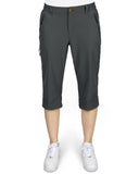 Women's UPF 50+ Button-Waist 17" Capri Golf Pants with 4 Pockets