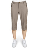 Women's UPF 50+ Button-Waist 17" Capri Golf Pants with 4 Pockets