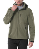 Men's Softshell Jacket with Hood Fleece Lined Windbreaker Lightweight Waterproof Jackets for Hiking - 33,000ft