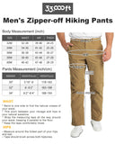 Men's UPF 40+ Convertible Zip Off Hiking Pants with 6 Pockets